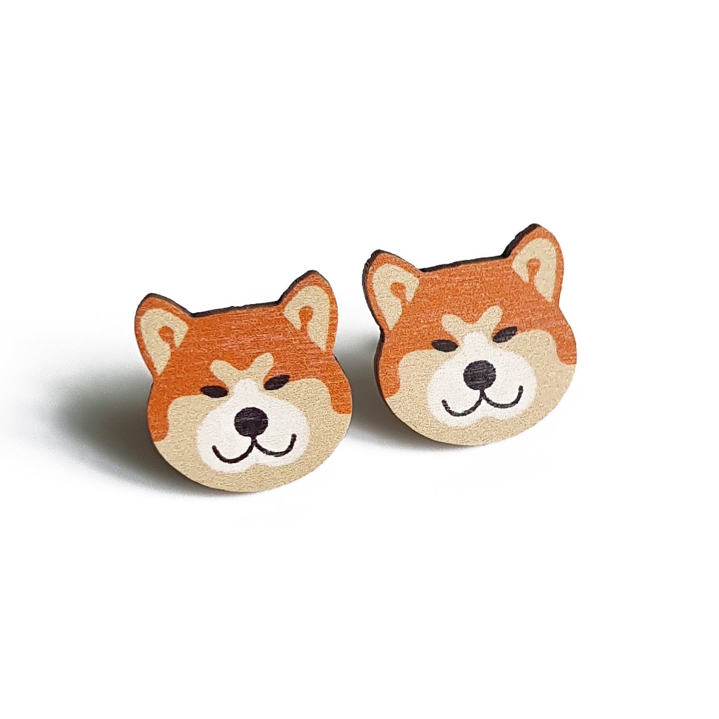 Akita Inu -nappikorvakorut (moniväriset)