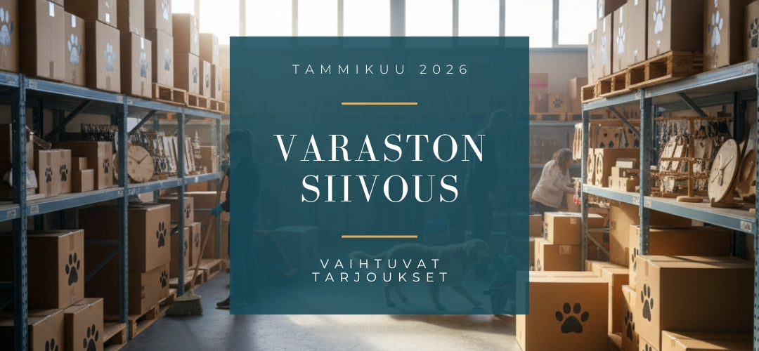 Vaihtuvat varaston siivous alennukset tammikuun ajan.