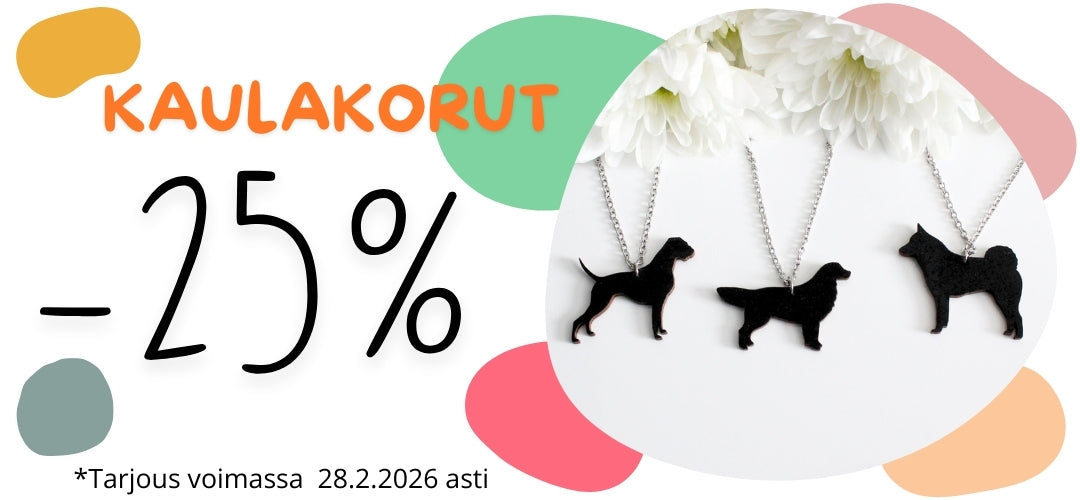 Kaulakorut yli 240 eri koirarodusta nyt -25%